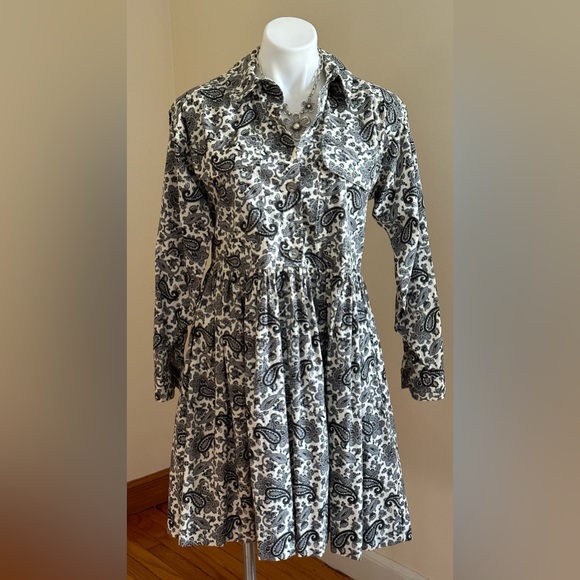 I. Magnin Danny Noble  Vintage Paisley Designs Print Dress Long Sleeves Size S - Picture 1 of 14